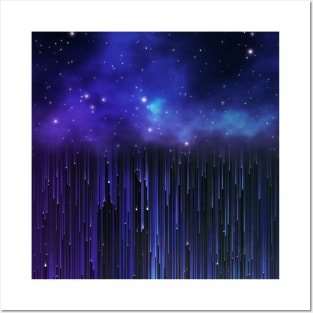 Purple Ombre Night Sky Galaxy Posters and Art